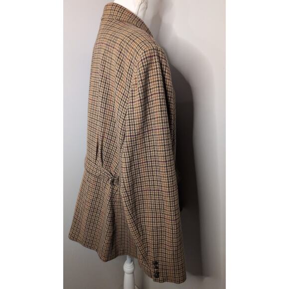 Lauren Ralph Lauren wool houndstooth equestrian oversized grunge jacket - Picture 8 of 13